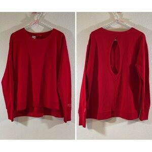 Victoria's Secret VICTORIA SPORT Cut out Red Long Sleeve Crewneck Sweatshirt M